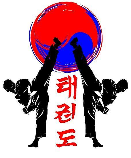 Taekwondo Logo - taekwondo badge black high kick korean martial art kick and punch ...