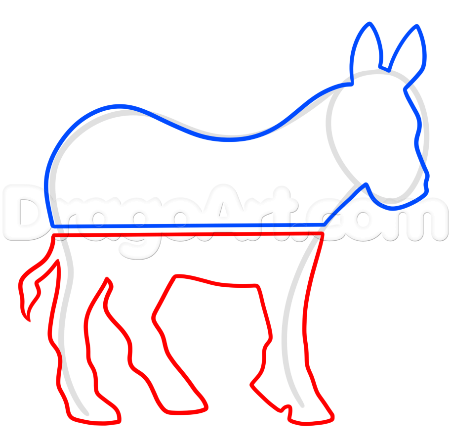 Democrat Logo - How to Draw the Democrat Logo, Step by Step, Symbols, Pop Culture ...