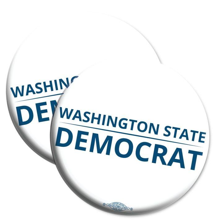 Democrat Logo - Washington State Democrat logo graphic on 2.25 Mylar Button