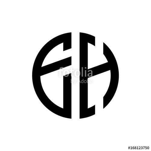 Eh Logo - initial letters logo eh black monogram circle round shape vector ...