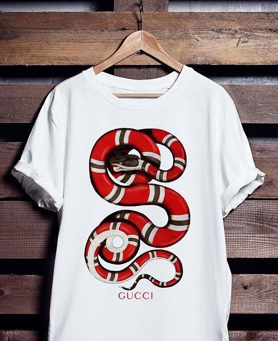 Coral Snake Gucci Logo - Gucci Shirt For Women And Men Gucci Snakes Shirt Gucci Logo | Etsy