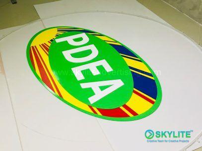 PDEA Logo - Custom 3D PDEA Logo Signage with Clear Lamination | Skylite ...