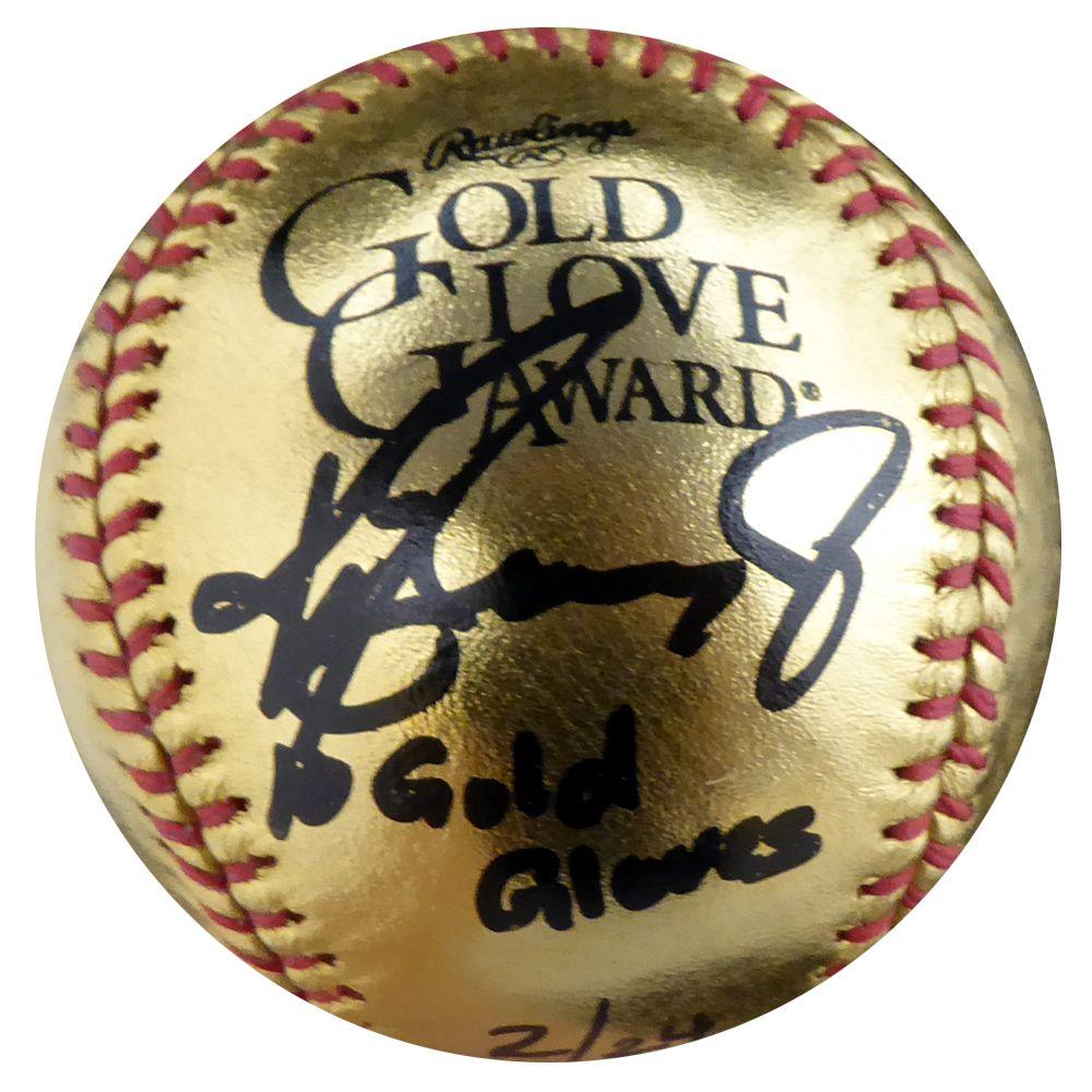 Griffey Logo - Ken Griffey Jr. Autographed 24 KT Gold Gold Glove Logo Baseball ...