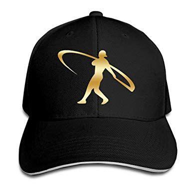 Griffey Logo - Ken Griffey Jr Gold Logo Men Baseball Cap Sandwich Peak - Black ...