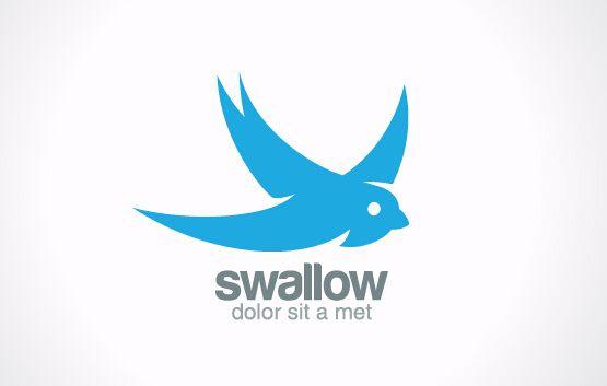 Swallow Logo - Simple swallow logo design vector Free vector in Encapsulated ...