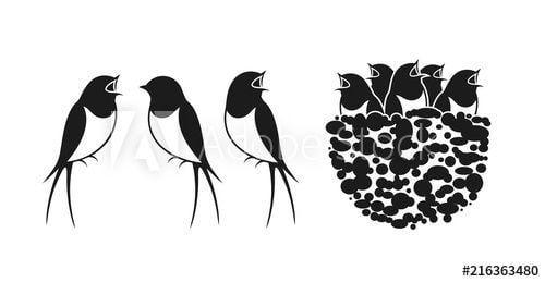 Swallow Logo - Swallow logo. Nest of Swallows - Buy this stock vector and explore ...
