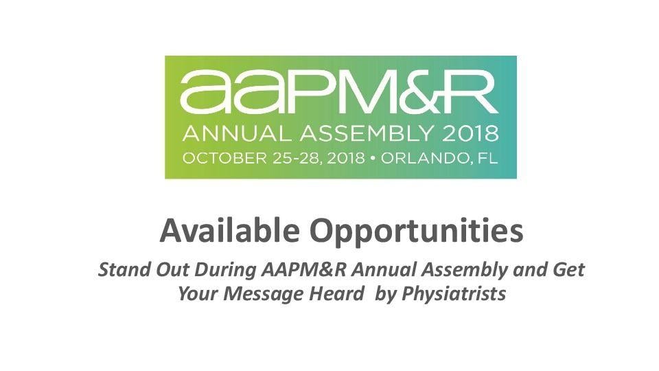 AAPM&R Logo - Events&R 2018 Annual Assembly & Technical Exhibition