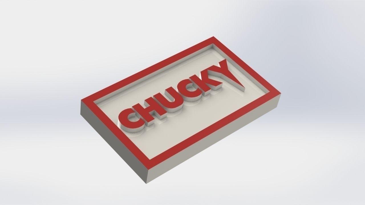 Chucky Logo - 3D Printed Chucky Logo Plaque Rectangle by Taiced3D | Pinshape