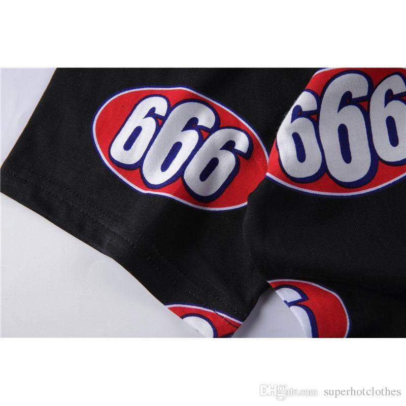 666 Logo - Fashion 666 Logo T Shirts Men 666 Number Full Printed Tops Tee