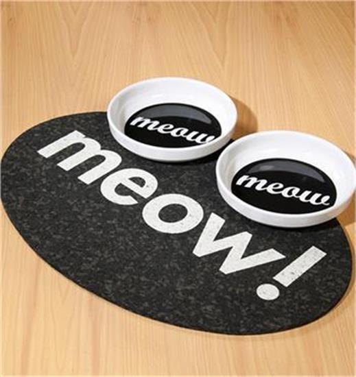 Greenhawk Logo - Ore Pet Pet Mat Recycled Rubber Oval Meow | CAT0339 | Greenhawk