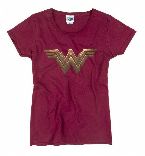 Red Woman Logo - Women's Dark Red Wonder Woman Logo T-Shirt