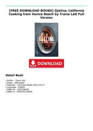 Gjelina Logo - FREE DOWNLOAD BOOKS] Gjelina: California Cooking from Venice Beach ...