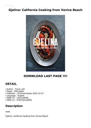 Gjelina Logo - Gjelina: California Cooking from Venice Beach by xcodes9751 - issuu