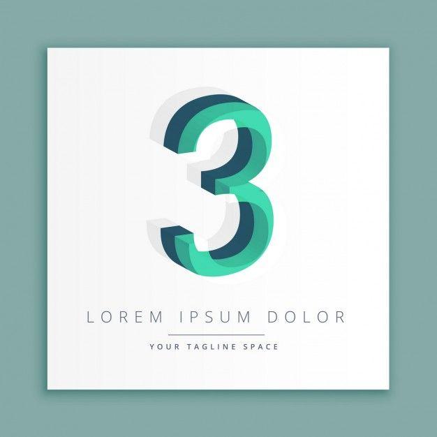 3 Logo - 3d logo with number 3 Vector | Free Download