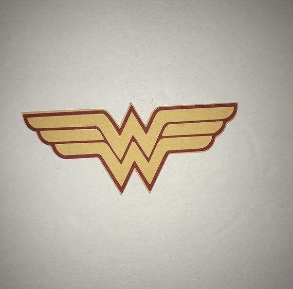 Red Woman Logo - Wonder woman logo paper die cut red, blue and yellow logo sign by ...