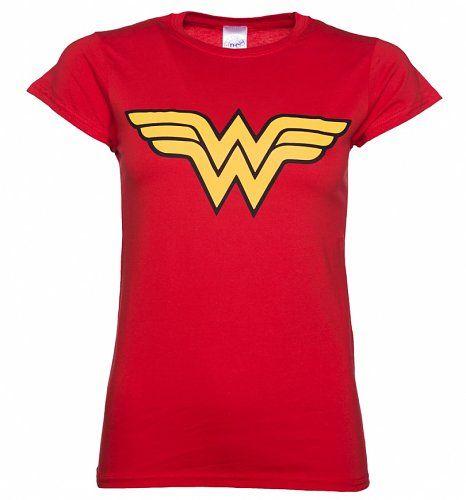 Red Woman Logo - Women's Red Wonder Woman Logo T Shirt. Retro Shop UK : Retro