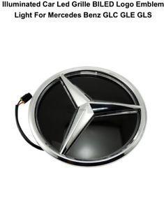GLE Logo - Illuminated Car Led Grille BlLED Logo Emblem Light For Mercedes Benz ...