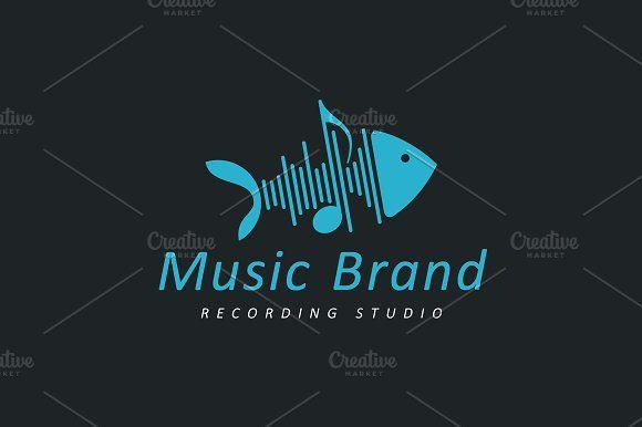 Fishbone Logo - Sound Wave Fishbone Logo Logo Templates Creative Market