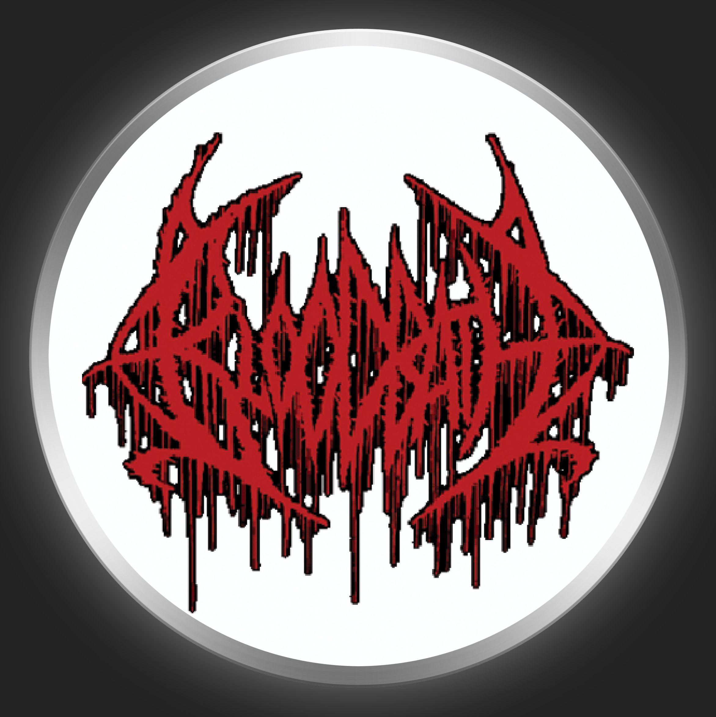 Bloodbath Logo - BLOODBATH - Red Logo On White Button-