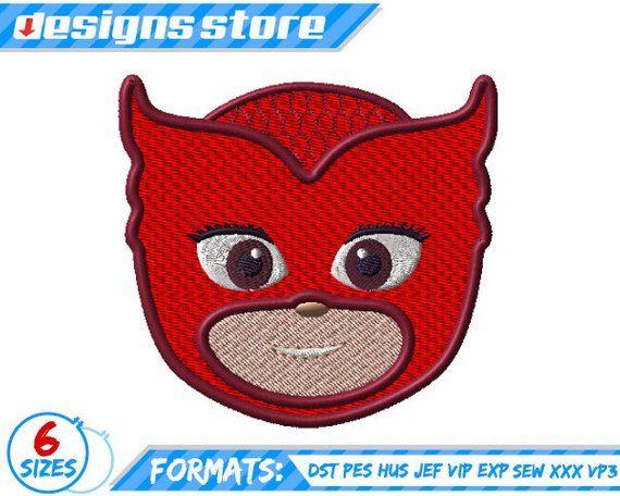 Owlette Logo - OWLETTE Face EMBROIDERY DESIGN machine amaya pj mask superhero | Etsy