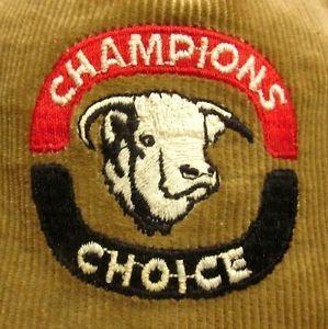 Heifer Logo - CHAMPIONS CHOICE SALT corduroy baseball hat Heifer logo farming cap ...