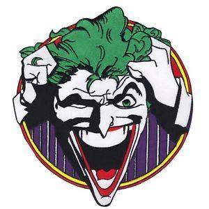 Supervillain Logo - DC Comics Joker Laughing X Large Logo Embroidered Iron On Super