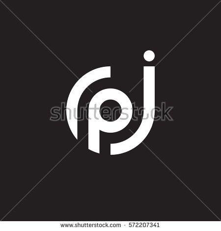 PJ Logo - initial letter logo jp, pj, p inside j rounded lowercase white black ...