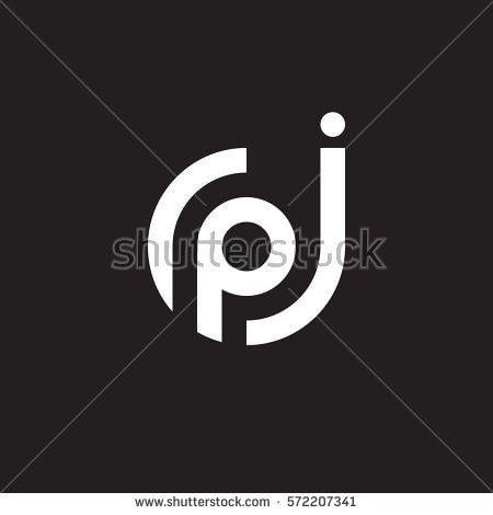 PJ Logo - initial letter logo jp, pj, p inside j rounded lowercase white black