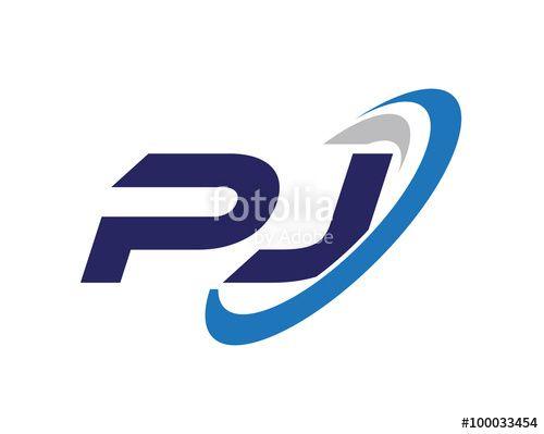 PJ Logo - PJ Letter Swoosh Business Logo