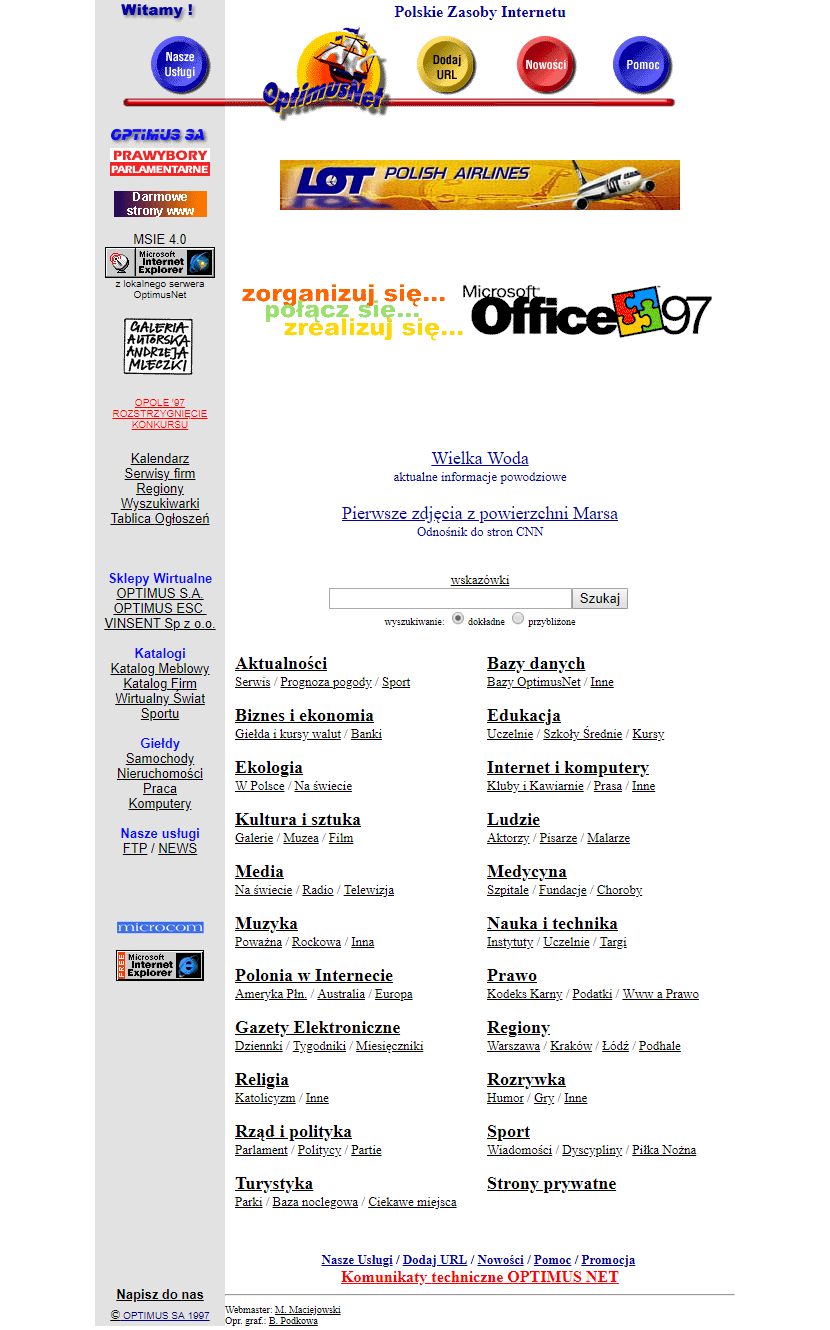 Onet.org Logo - Onet.pl 1997. Web Design Museum