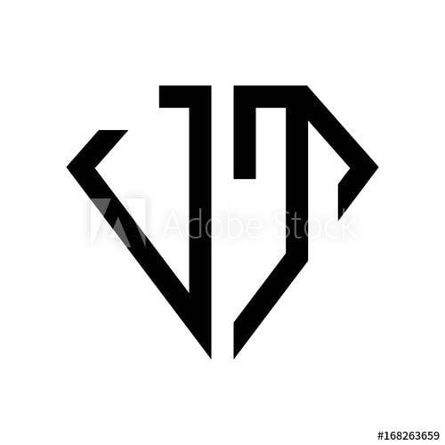 JT Logo - initial letters logo jt black monogram diamond pentagon shape