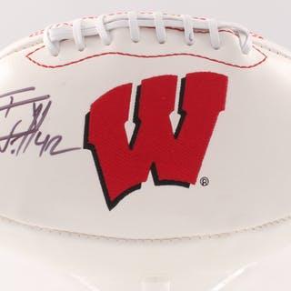 Badgers Logo - T.J. Watt Signed Wisconsin Badgers Logo Football (JSA COA)