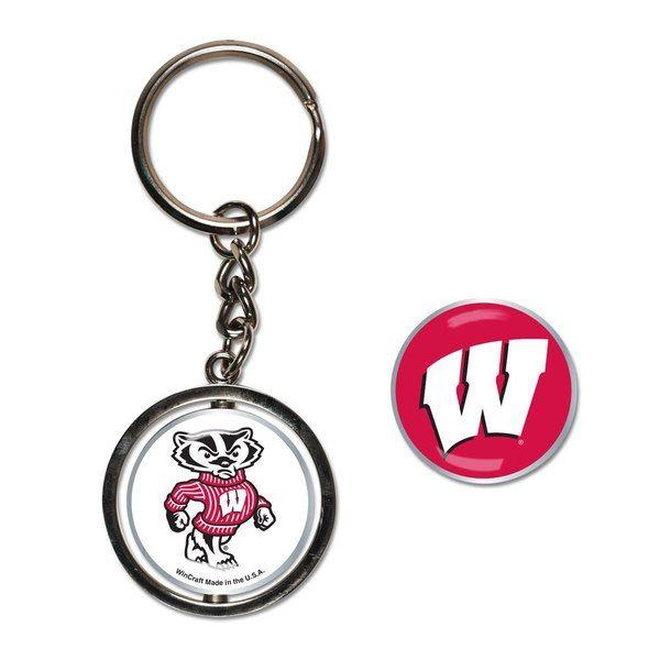 Badgers Logo - WinCraft Wisconsin Badgers Logo Spinner Key Ring | Official ...