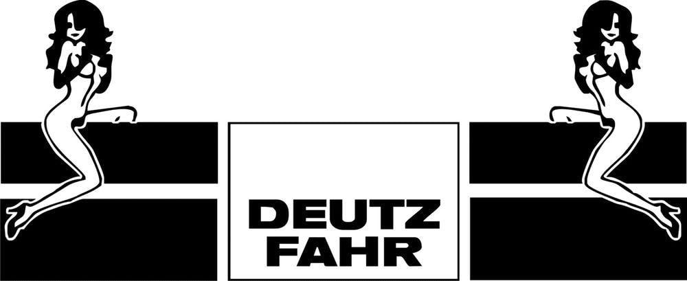 Duetz Logo - Deutz Fahr Logo with lady girl sticker film decor Tractor