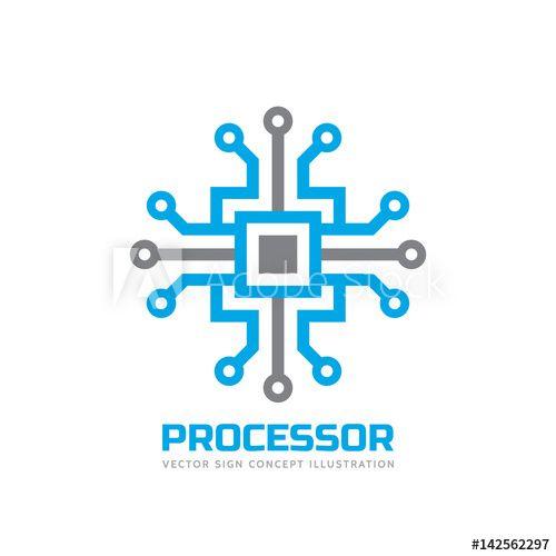 CPU Logo - Processor CPU logo template for corporate identity