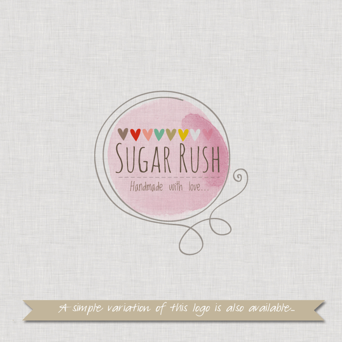 The Sugar Circle Logo - Pre-made Logo or Watermark Design - Sugar Rush - Customised to your ...