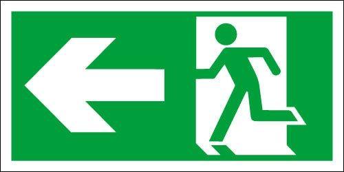 Exit Logo - Running man left. fire exit logo at discount price