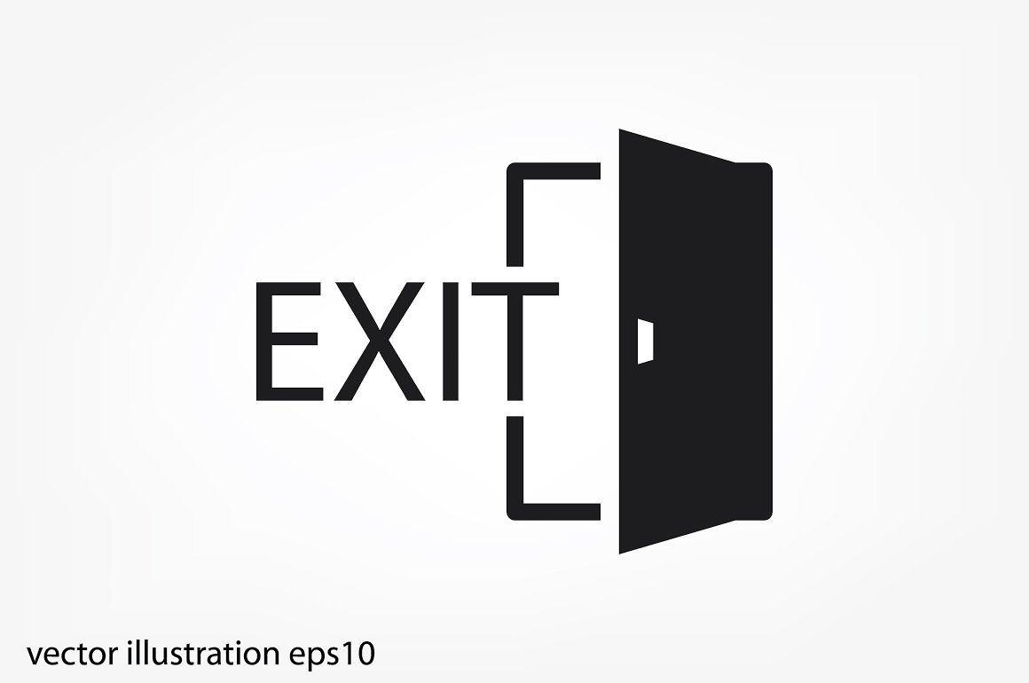 Exit Logo - Exit, vector icon ~ Icons ~ Creative Market