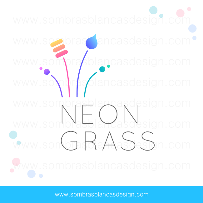 Pre-Designed Logo - Neon Grass - Pre-designed Logo - Sombras Blancas Art & Design