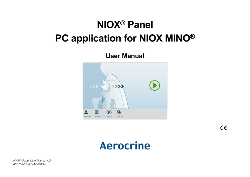 Aerocrine Logo - NIOX® Panel User Manual