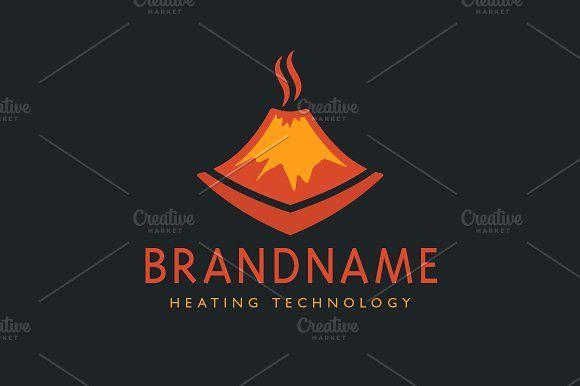 Volcano Logo - Smoldering Volcano Logo Logo Templates Creative Market
