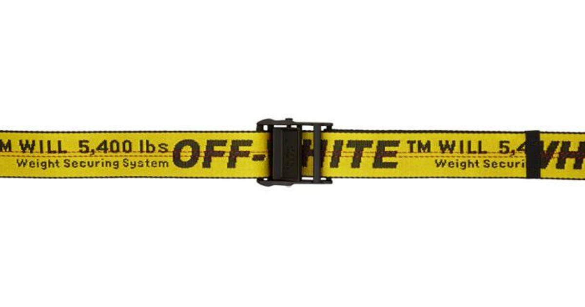 Yellow Off White Logo - Lyst - Off-White c/o Virgil Abloh Yellow & Black Industrial Belt in ...