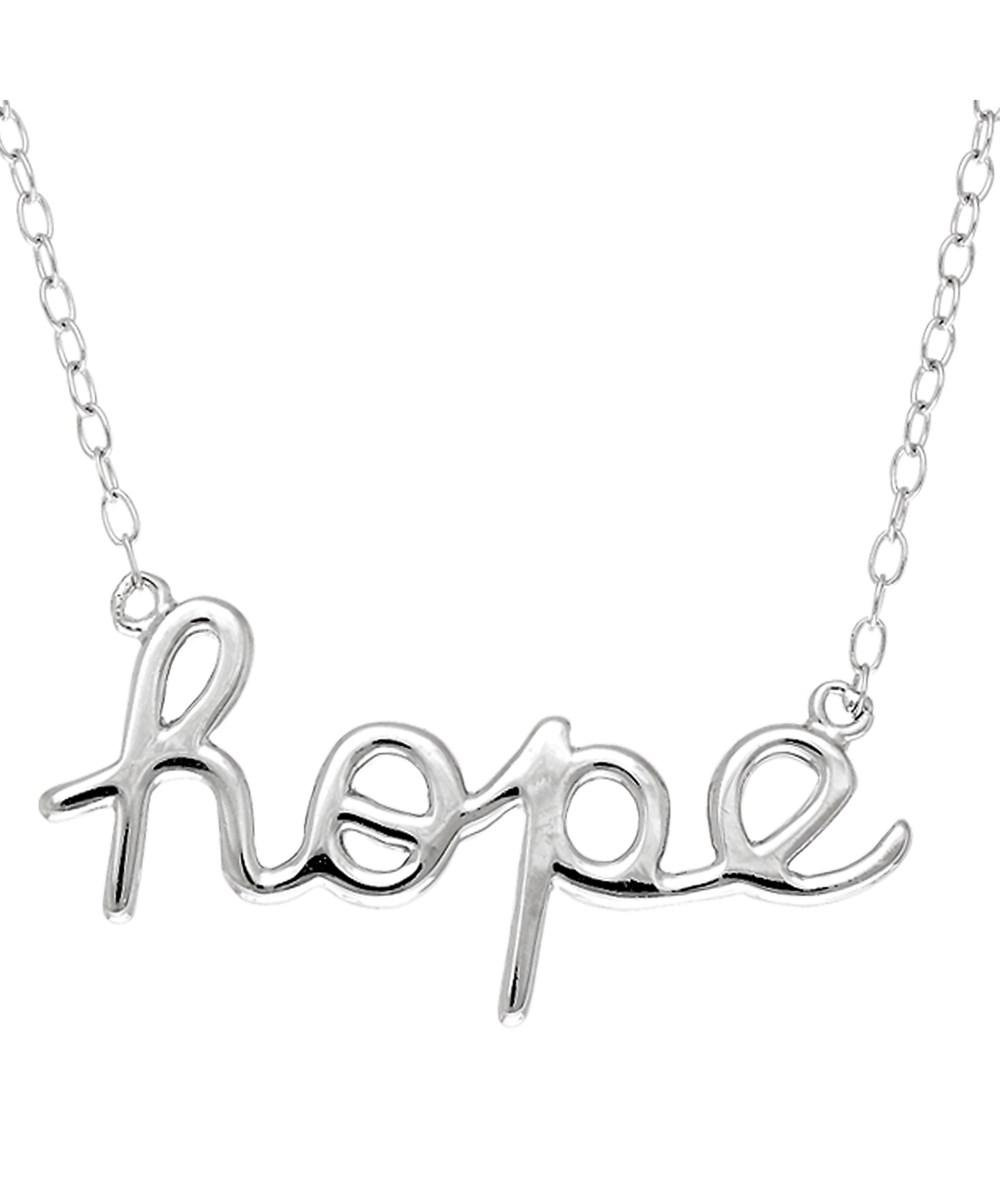 BLUEFLY Logo - Jewelryaffairs Script Hope Logo Necklace In Sterling Silver, 18 ...
