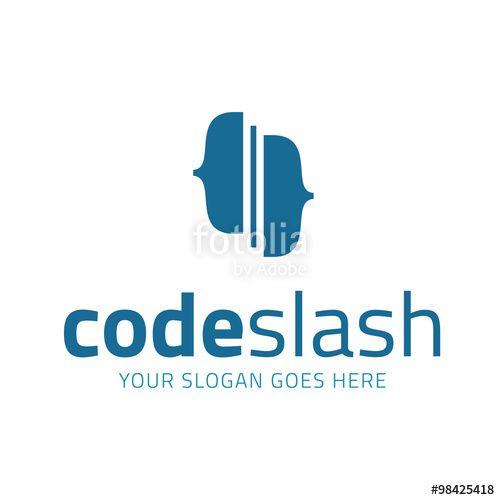 Coder Logo - Code Slash Burger Coder Logo