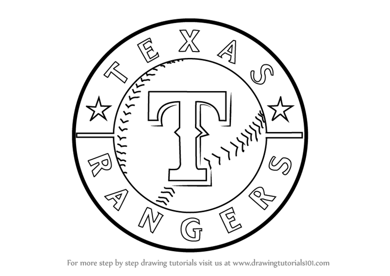 Texasrangers Logo - Step by Step How to Draw Texas Rangers Logo : DrawingTutorials101.com