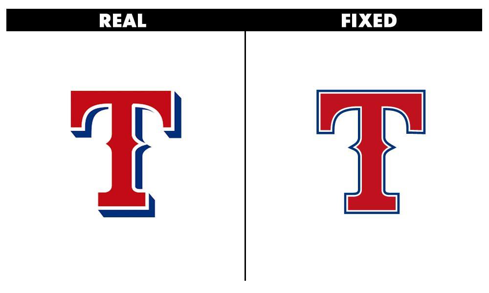 Texasrangers Logo - 5 sports logos that would look so much better with one simple fix ...