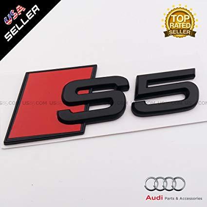 S5 Logo - US85 OEM Size ABS Nameplate Audi S5 Matte Black Emblem