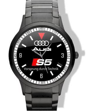 S5 Logo - Audi S5 Logo Black Steel Watch