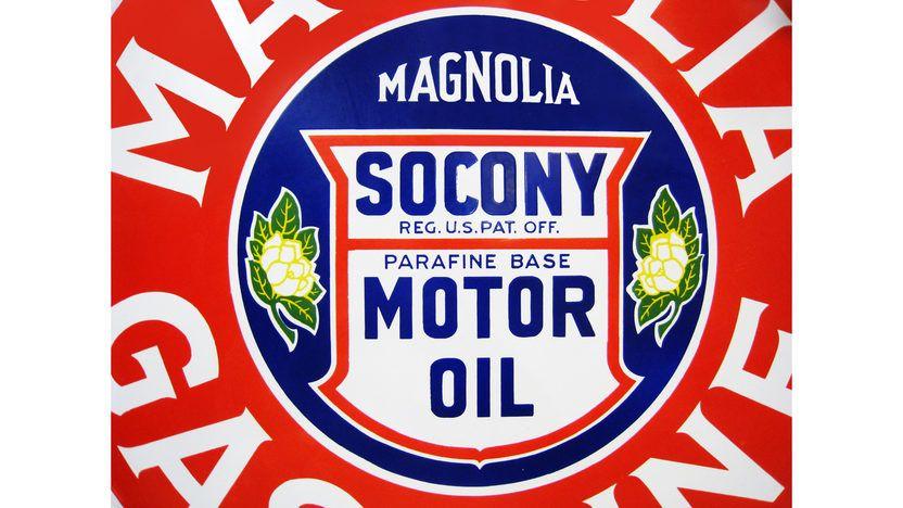 Socony Logo - Magnolia Gasoline SOCONY Motor Oil Curb Sign DSP 30x30. Z391