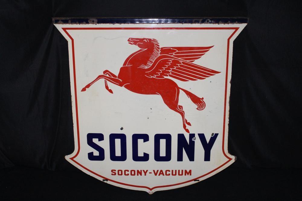 Socony Logo - PORCELAIN SOCONY VACUUM MOBIL MOBILGAS SIGN